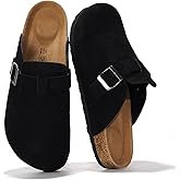 Project Cloud Mens Clogs - 100% Full Grain Genuine Leather Clogs for Men with Memory Foam Insole and Arch Support Natural Cork Footbed - Non Slip Mules Mens Slippers (Brooklyn)