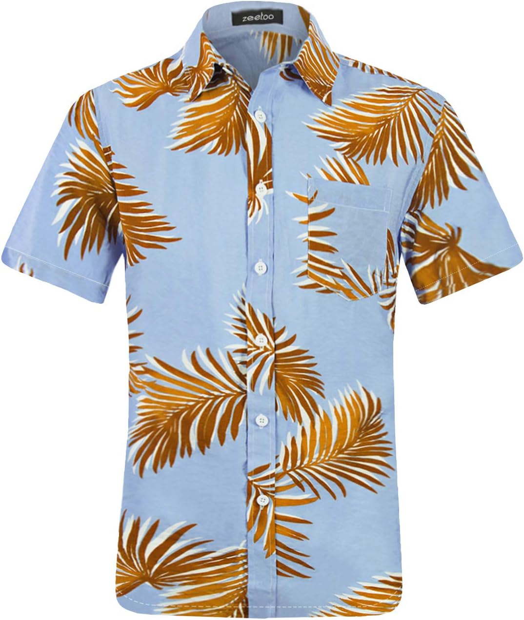 zeetoo Hawaiian Shirts for Men Button Down Short Sleeve Tropical Shirts Lightweight Aloha Shirt Quick Dry