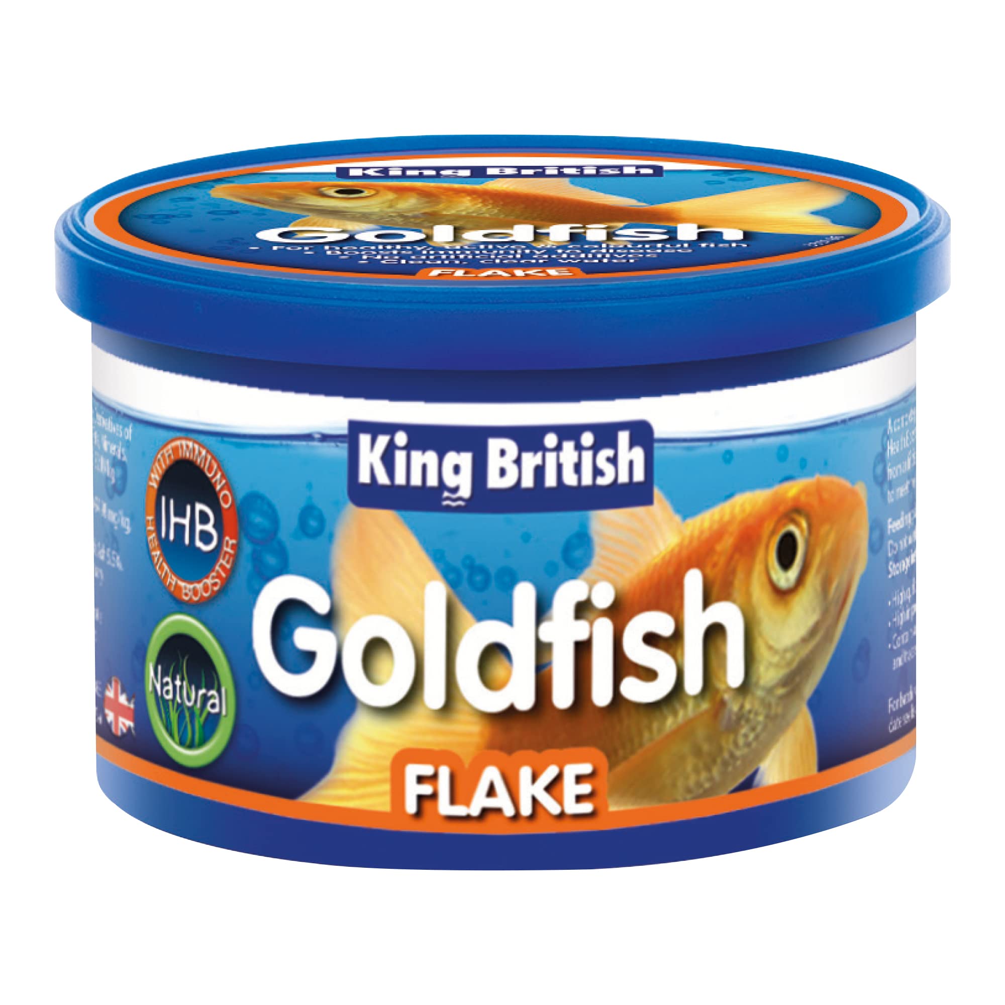 King British | Goldfish Flake With Immuno Health Booster | Complete Food for Coldwater Fish | Helps Prevent Infection and Disease | Includes Essential Vitamins | 28g