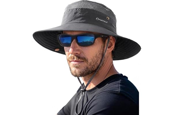 FURTALK Sun Hats for Men Women UPF Protection Wraparound Breathable Mesh | Cooling Comfort Fishing Hat, Wide Brim, Size Adjus
