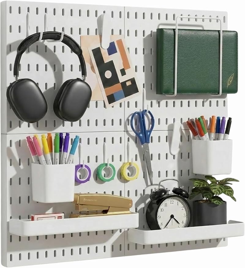 Keepo Pegboard Modular Hanging Wall Organizer Kit White 22"x22" Crafts Storage