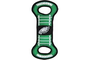 PETS FIRST NFL Football Field DOG TOY with Squeaker. - PHILADELPHIA EAGLES - For Tug, Toss, and Fetch. - Tough & Durable PET TOY