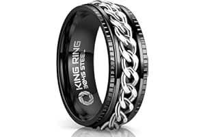 King Ring 8mm Super Spinner Rings – Second Edition of Premium Stainless Steel Fidget Rings for Men & Women – Designed in USA