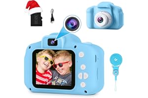 GKTZ Toys for Girls Age 3-8, Kids Camera Digital Video Toddler Camera Children Camcorder Birthday Gifts for 3 4 5 6 7 8 Year Old Girls with 32GB SD Card (Light Blue)