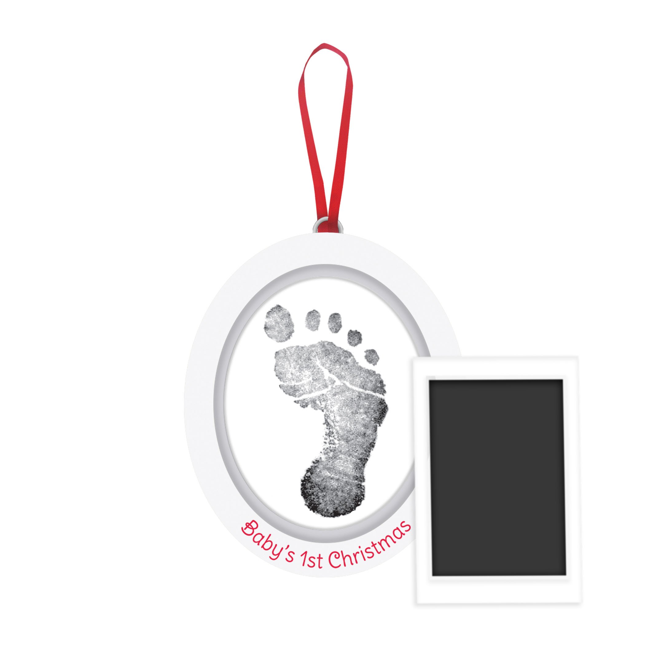 Pearhead Babyprints Double-Sided Christmas Photo Ornament with Clean Touch Ink Pad, Newborn Handprint or Footprint Kit, 2 Sided Baby's 1st Christmas Holiday Keepsake Ornament