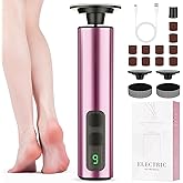 Haroopet Electric Foot Callus Remover, 2in1 Rechargeable Foot File Callus Remover for Feet, 9 Speeds Foot Scrubber Dead Skin Pedicure Tools for Feet Heel Scraper for Cracked Heels with Sandpaper Discs