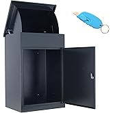 VORVIL Galvanized Steel Home Parcel Box, Package Drop Box, Extra Large Mailbox, Parcel Box for Porch Delivery, Wall Mounted L