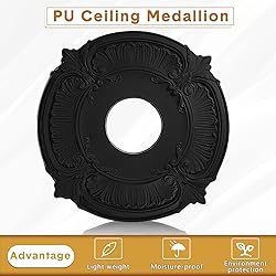 2 Pieces PU Ceiling Medallion Decorative Ceiling