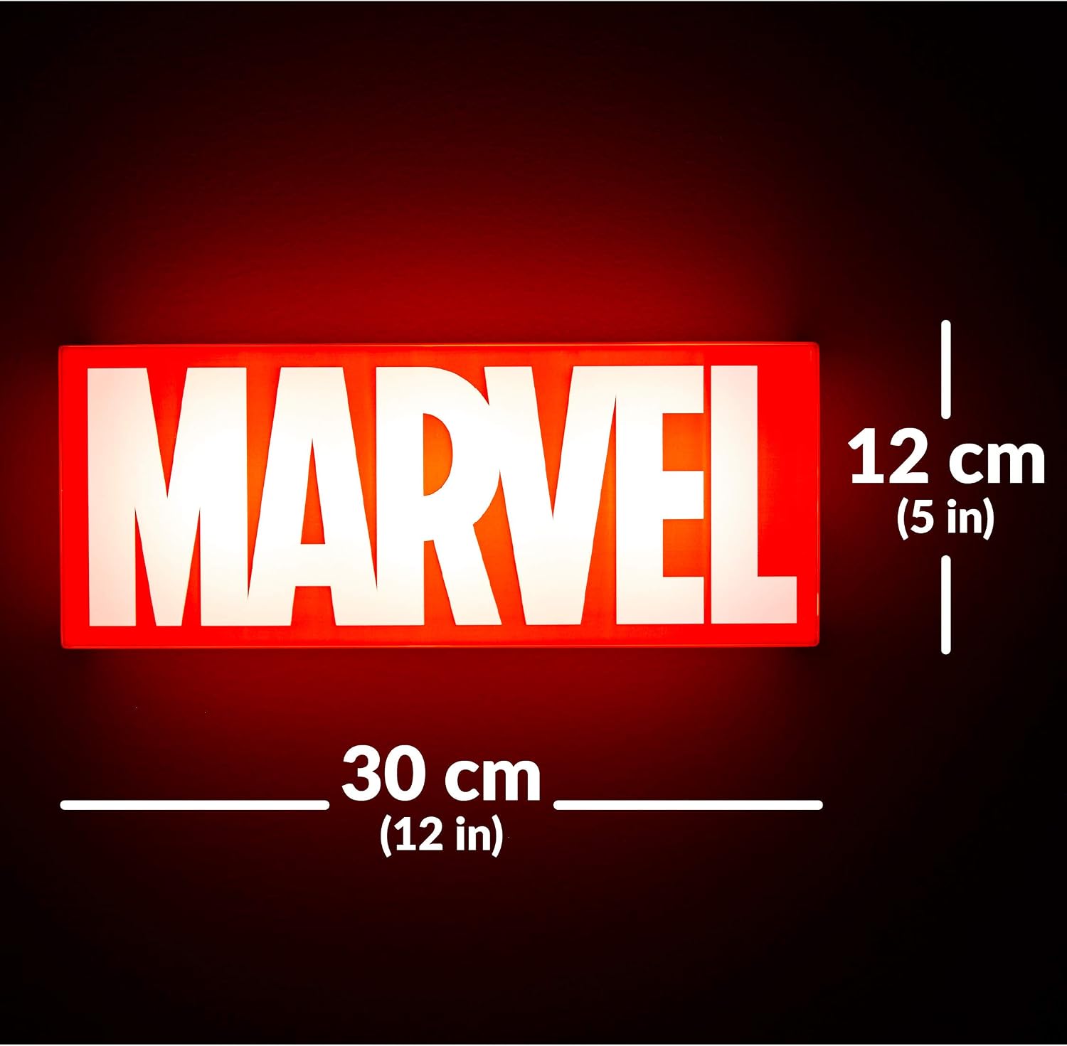 Marvel Logo Light Sign, Officially Licensed Disney Merchandise, Phase On and Light Pulsing Modes - Image 3