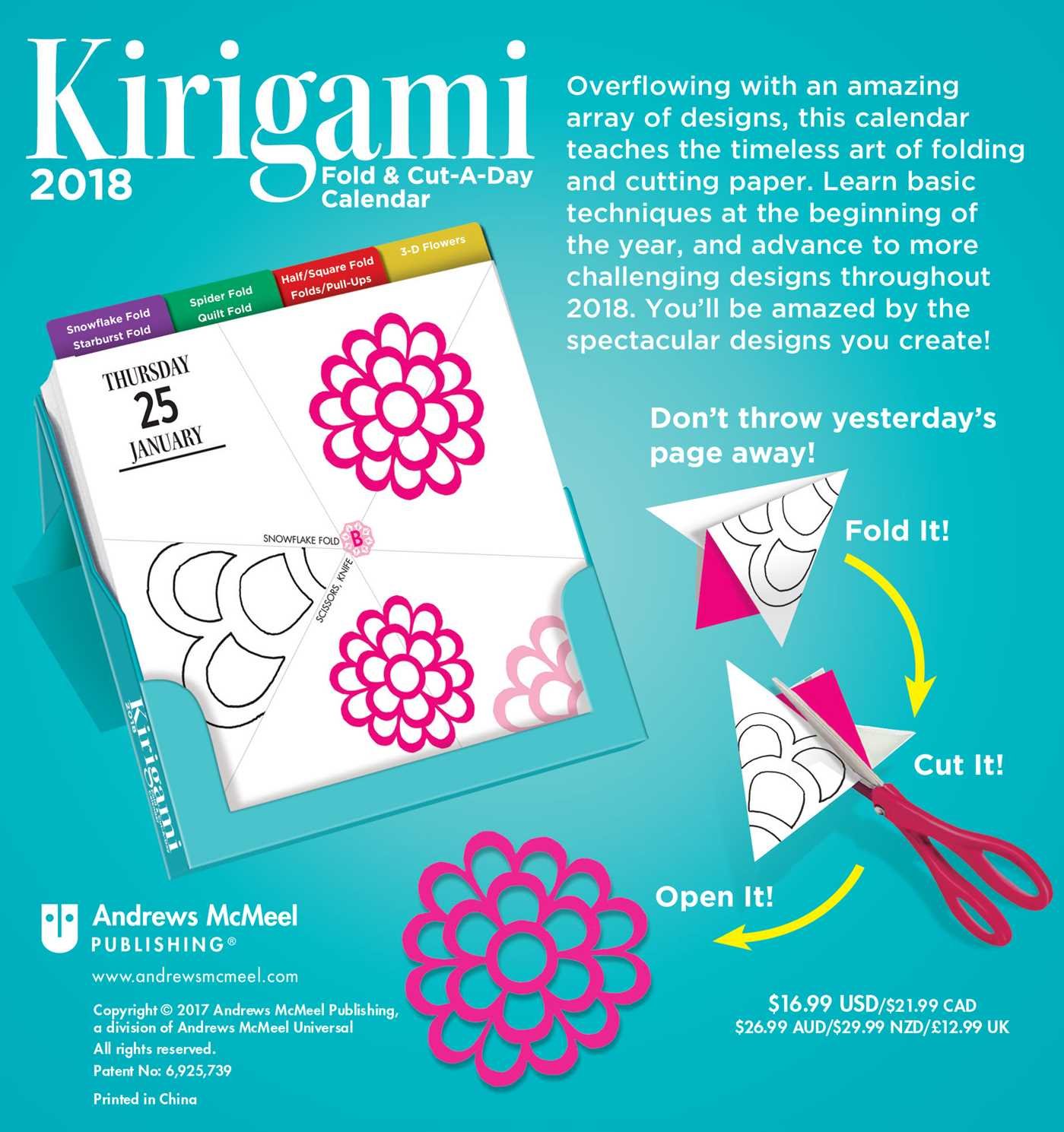 Kirigami Fold Cut A Day 2018 Calendar Cole Jeff 9781449482503 Amazon Com Books Kirigami Fold & Cut-A-Day 2022 Calendar