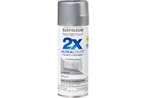 Rust-Oleum 334058 Painter's Touch 2X Ultra Cover Spray Paint, 11 oz, Metallic Aluminum