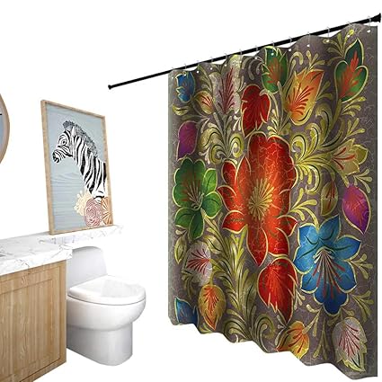 Amazon Com Coolteey Shower Curtain Set Abstract Grunge Grey