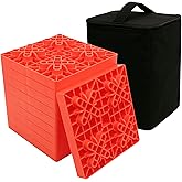PEAKTOW Heavy Duty RV Camper Leveling Blocks, Stackers and Levelers with Carrying Bag, Red, 10PK