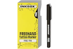 Inkbox Freehand Tattoo Marker – Fine Tip, Lasts up to 10 days, For All Skin Tones, Water-Resistant, Cruelty-Free & Vegan | Long-Lasting Temporary Tattoo Pen, All Artists Skill Levels -1 Count
