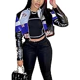 VOIKERDR Leather Jacket Women Zipper Moto Biker Short Leather Jacket Women Bomber Jacket Women Faux Leather Jacket