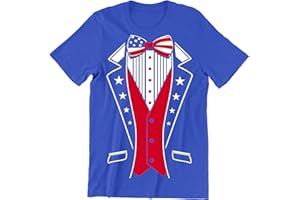 PROMOTION & BEYOND 4th of July USA Tuxedo Shirt for Men Funny Patriotic Men's T-Shirt