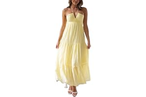 ROAONOCOMO Women Y2k Pleated Spaghetti Strap Maxi Dress Backless Cutout Long Cami Dress Tie Back Ruffle Dresses Beach Wear
