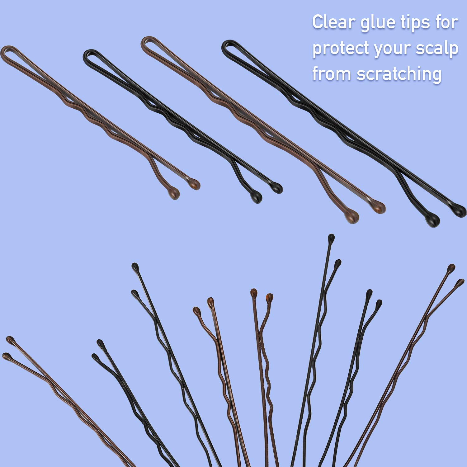 200 Pieces Bobby Pins Hair Styling Pins Assorted Size Hair Pins with Clear Storage Box, Black and Brown : Beauty