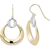 Kooljewelry 10k Two-tone Gold Graduated Circle Dangle Earrings