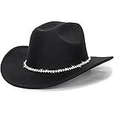 CXQRR Glitter Silver Black Cowboy Hats for Women - Western Sparkly Rhinestone Cowgirl Hat for Ladies Size M-L