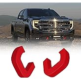 Silicone Tow Hook Covers, Customized Towing Hitch Covers Fit for GMC Sierra 1500 2019-2025 Vertical Tow Hooks(Red)