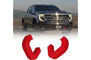 Silicone Tow Hook Covers, Customized Towing Hitch Covers Fit for GMC Sierra 1500 2019-2025 Vertical Tow Hooks(Red)