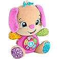Fisher-Price Baby Learning Toy Laugh & Learn Smart Stages Sis Pink Musical Plush with Smart Stages for Infants Ages 6+ Months