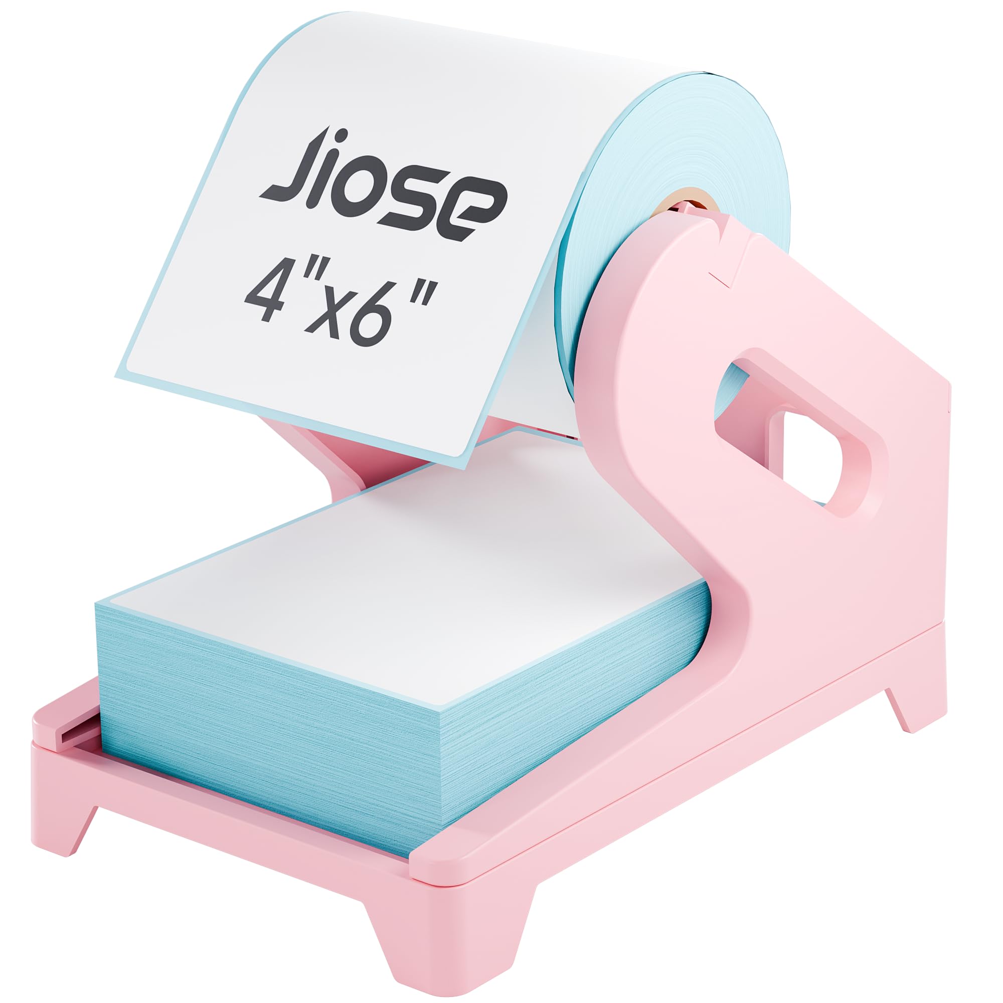 Photo 1 of JIOSE Label Holder for Thermal Printer - Compatible with 4x6 Rolls and Fan-Fold Thermal Labels - Shiping Label Holder (Pink)