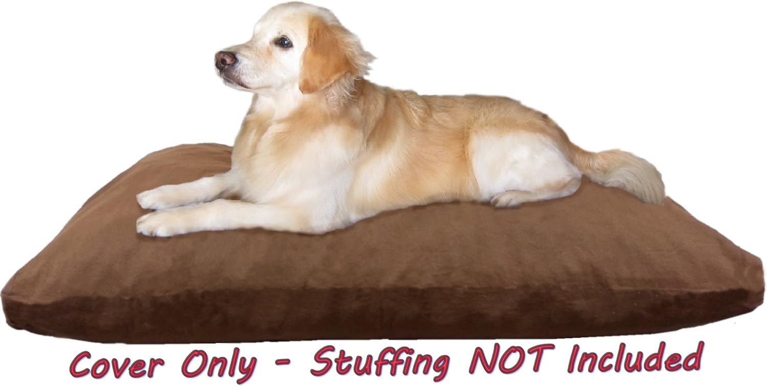 Dogbed4less 55X37X4 Inches Brown Color Denim Jean Dog Pet Bed External Zipper Cover - Replacement Cover only : Pet Supplies