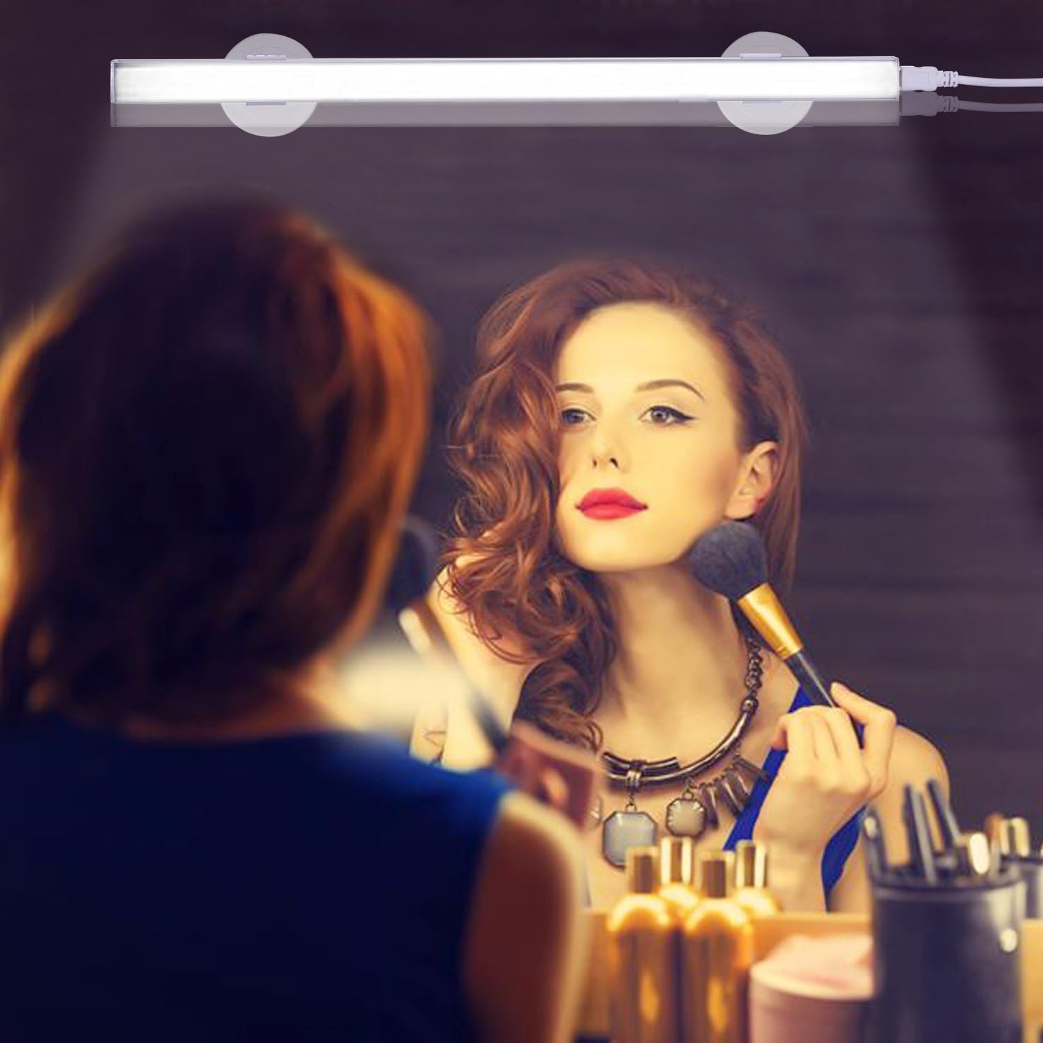 LKARM Vanity Lights, LED Bathroom Vanity Light Mirror Makeup Light, 10 Brightness Level Wired Controlled Adjustable, USB Powered Cosmetic Lamp