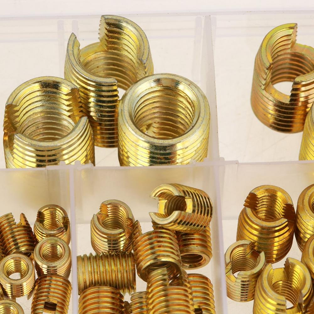 Threaded Inserts Industrial & Scientific 50pcs Brass Tone Self Tapping Thread Inserts Nuts