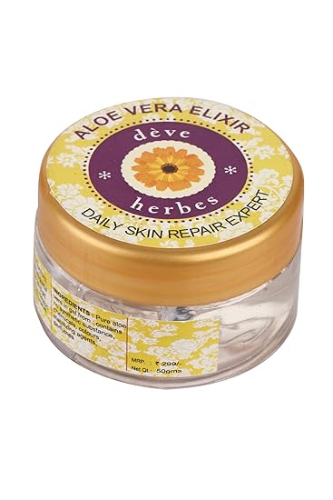 Deve Herbes Pure Aloe Vera Elixir (Gel) Daily Skin Repair Expert Therapeutic Grade 50gm
