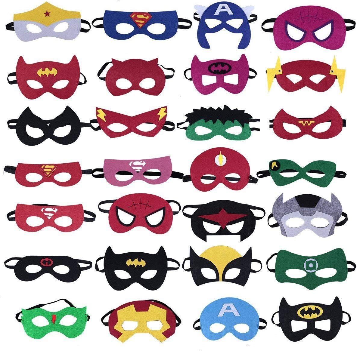 Superheroes Party Masks,28 Piece Felt Mask Birthday Party Supplies Cosplay Toy For Children/ Kids /Adults