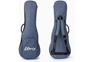 lotmusic Concert Ukulele Case Black Ukulele Padding Bag for 26 Inch Ukulele Thick Durable with Storage blue