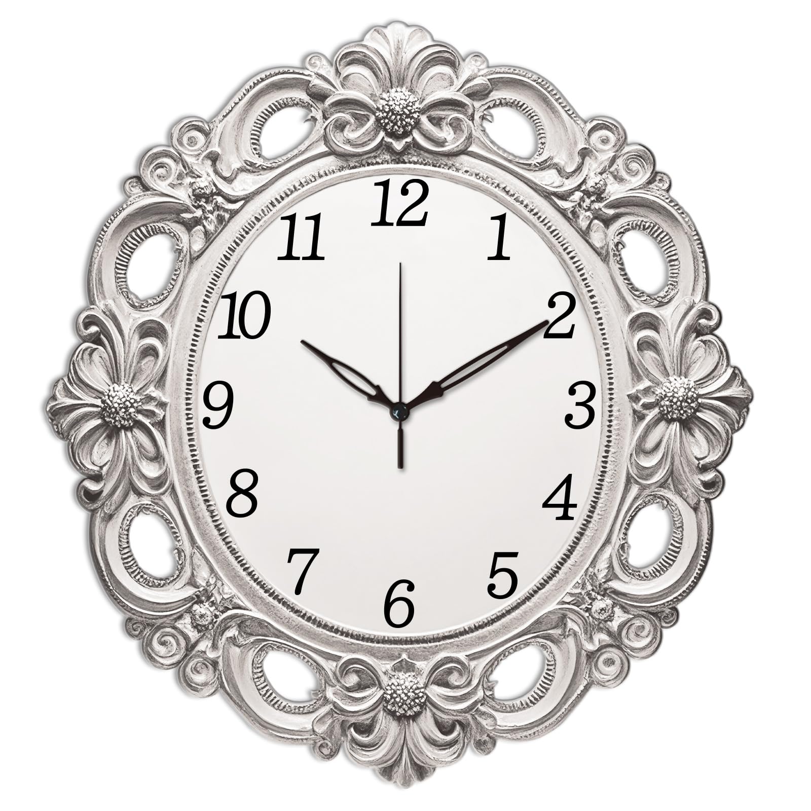 Photo 1 of CONCHLERY Retro Photo Frame Wall Clock Non-Ticking Clock Irregular Shape Decorative Clocks Flat Printed Wall Clocks for Home Office Decoration, 12.9×14.05 inch