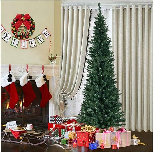 Amazon Com 7ft Pvc Artificial Pencil Christmas Tree Slim W Stand