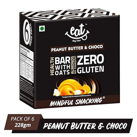 EAT Anytime Chocolate Peanut Butter & Choco Bars - 228g (38g X 6 Bars)