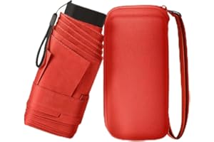 LEAGERA Compact Travel Umbrella with Case - Mini Umbrella for Purse, Small Lightweight &Tiny Design Perfect for Parasol Outdoor Sun&Rain Umbrellas