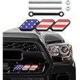TRD Grille Decor Badge, 3-Color Upgrade Emblem, Grille Insert Trims, Tri-Color Grille Badge Emblem Car Decoration Accessories Fit for Tacoma 4Runner Tundra Sequoia Rav4 Highlander (Colored)