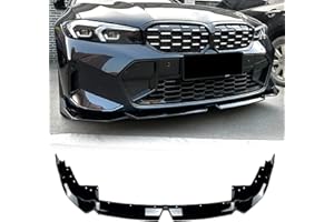 GEARUP Front Bumper Lip Compatible with BMW G20 3-Series 330e 330i M340i 320i M-Sport Only 2023 2024 2025 Glossy Black Front Bumper ABS Front Lip Spoiler Splitter
