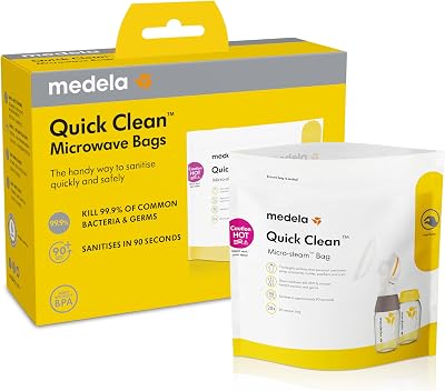Medela Quick Clean Micro-Steam Bags for Bottles and Pump 5 Count
