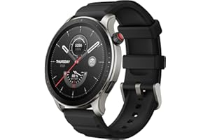 Amazfit GTR 4 Smart Watch 46mm, GPS, Alexa Built-In, Bluetooth Calls & Text, 14-Day Battery, Heart Rate Sleep Monitoring, AI Fitness App & Sports Coach, 150+ Sports Modes, for Android iPhone, Black