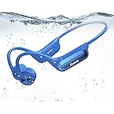 Bone Conduction Headphones-IP68 Swimming Headphones,Bone Conduction Earbuds with MP3 Mode 32GB Memory Up to 8 Hours Playtime Bluetooth 5.3 Running Headphones Secure Fit for Underwater (Light Blue)