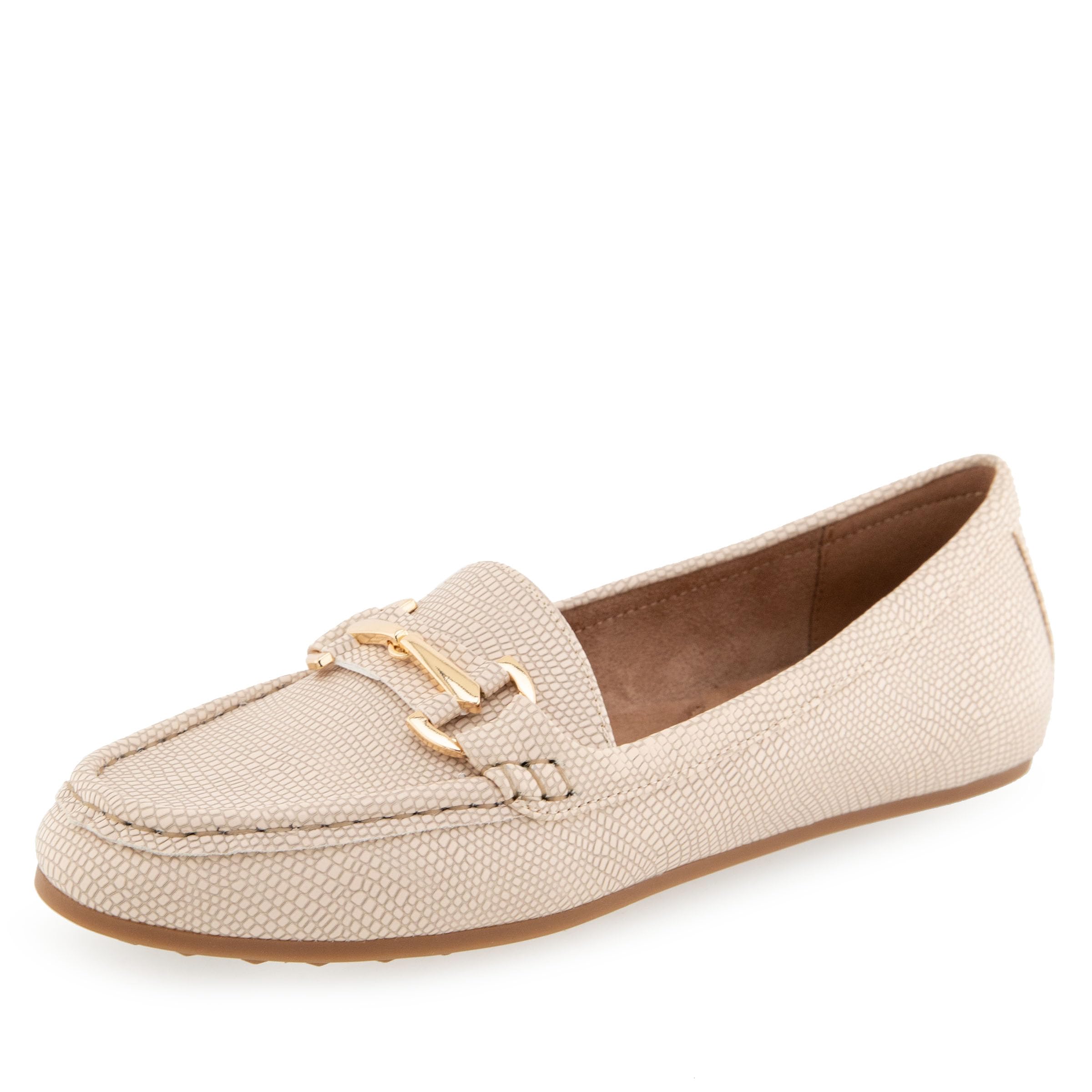 Aerosoles Women’s Day Drive Loafer, Stone Lizard Faux Leather, 8 Wide