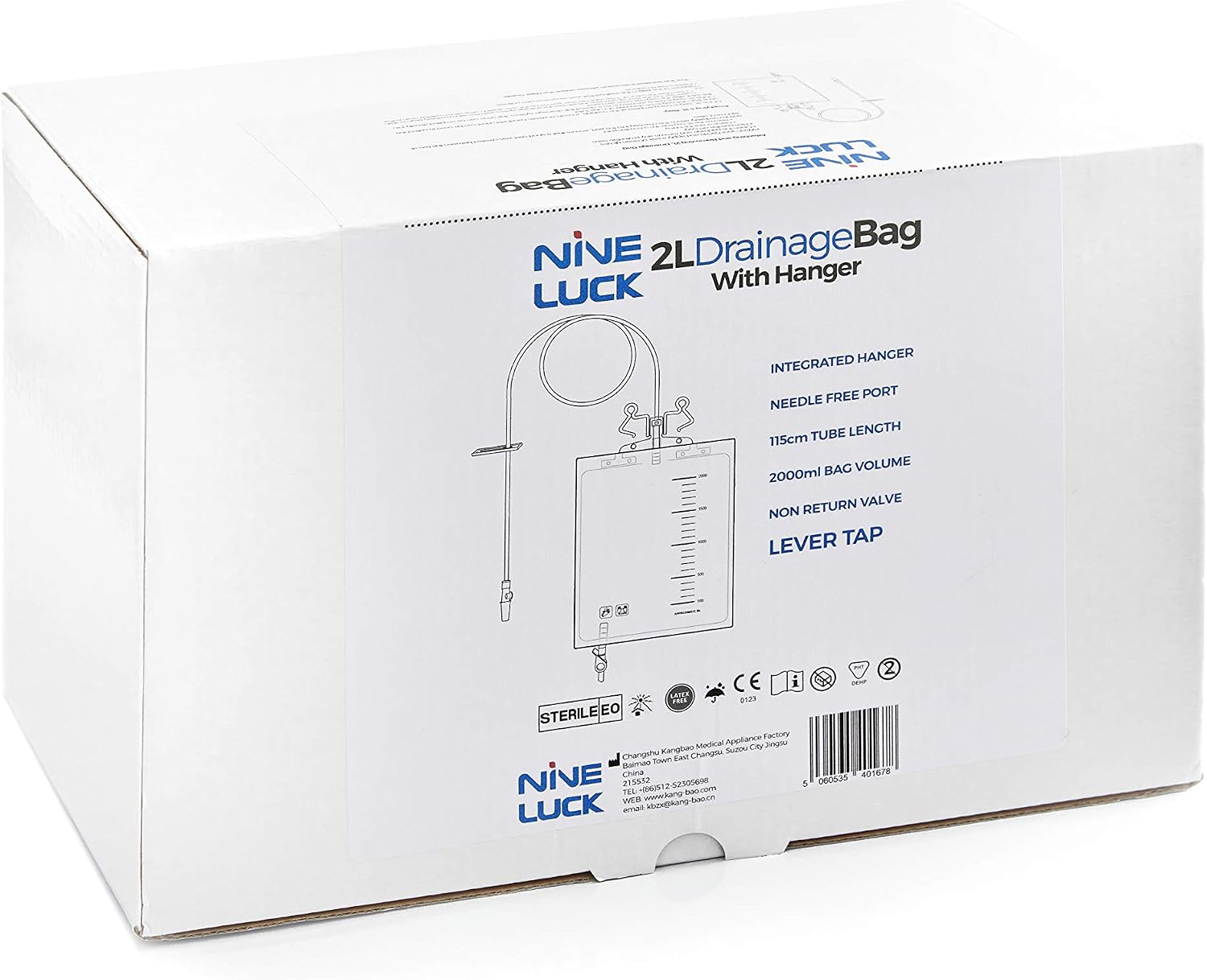10pcs Pack of 2000ml Urine Drainage Bag with Integrated Bag Hanger and Lever Tap, Sterile Catheter Night Bags - Image 3