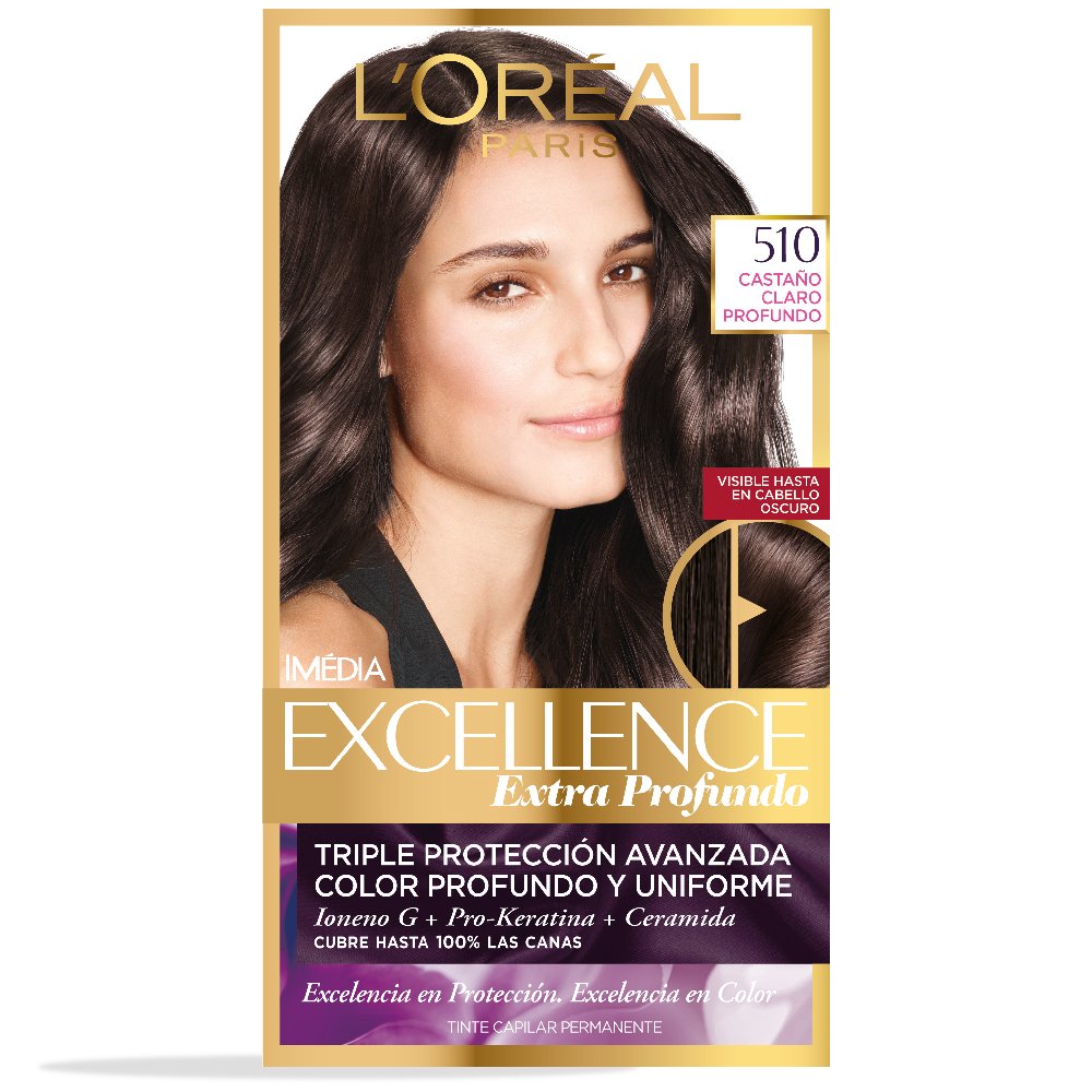 Tinte Para Cabello Excellence Loréal Paris 510 Castaño Claro Cenizo