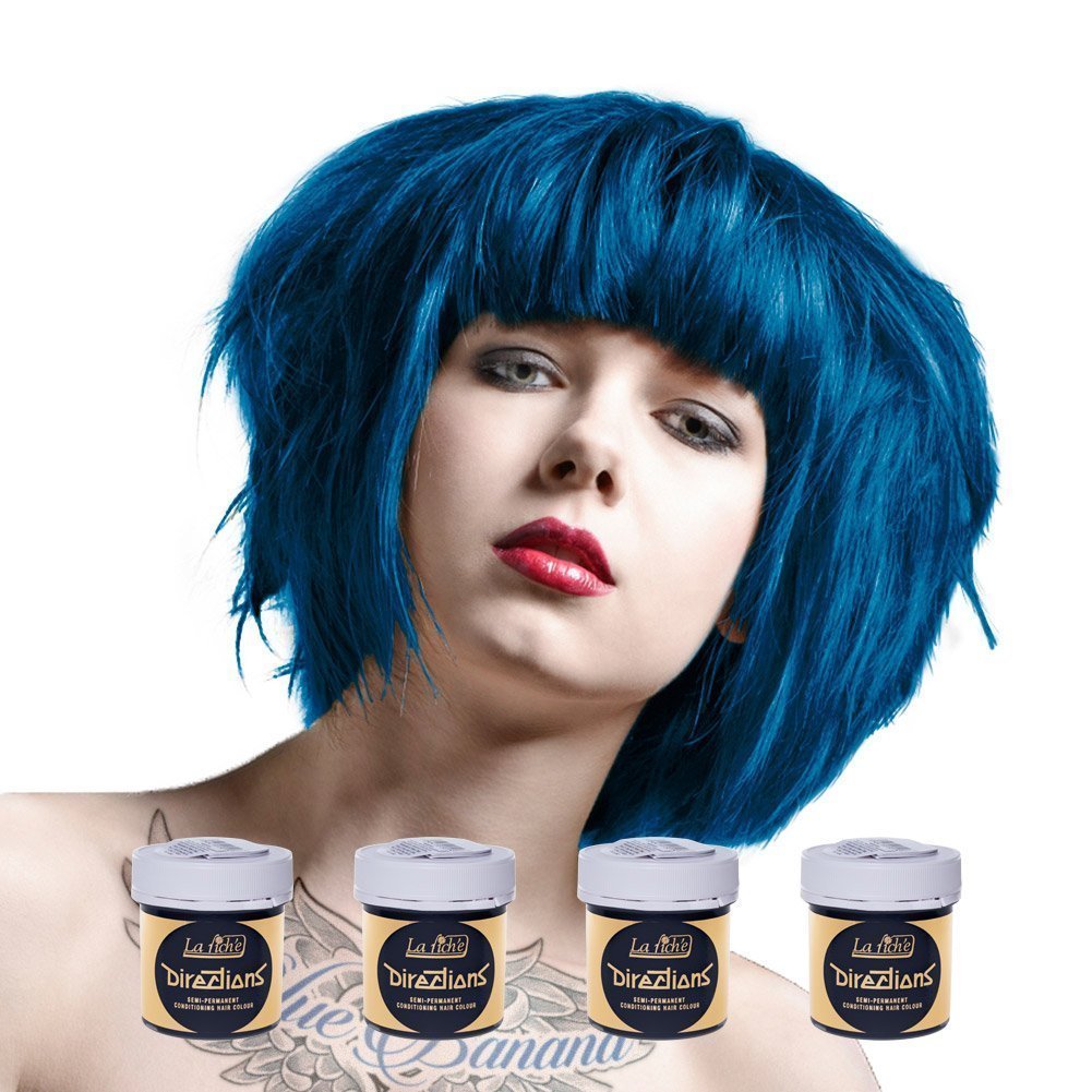La Riche Directions - Set of 4 Denim Blue Semi-Permanent Hair Colour - 88ml Jars