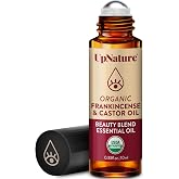 UpNature Beauty Castor Oil Roll On Eye Roller - Roller Ball for Face, Eyes | Organic Frankincense and Castor Oil for Face, Dark Circles, Fine Lines, Under Eyes and Skin