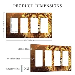 African Lion 4 Gang Rocker Decorative Light Switch