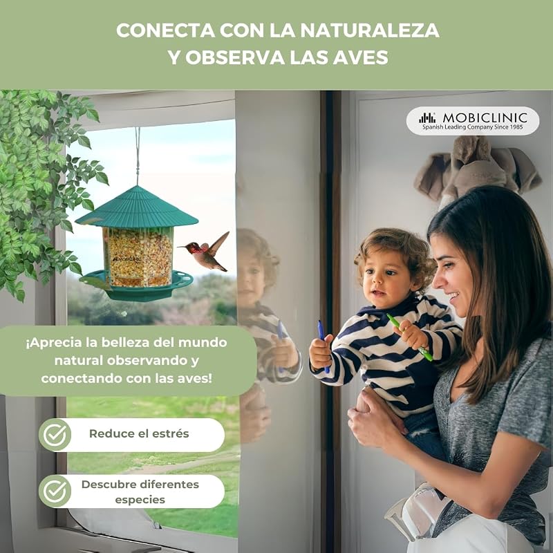 ®, Comedero Colgante para Pájaros, Exterior, Capacidad 1.2L, Balcón y jardín, Educación al Aire Libre, Pico, Alimentación de Aves, Elemento Decorativo